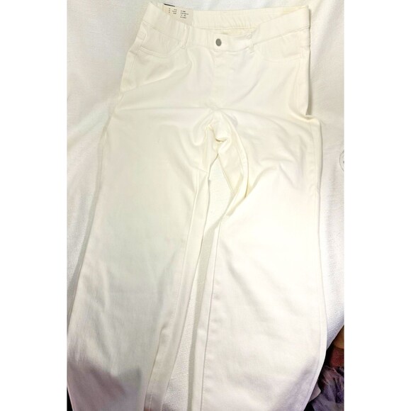 New Uniqlo Pants XL Womens White Ultra Stretch  Cropped Pull On Leggings - Picture 7 of 9